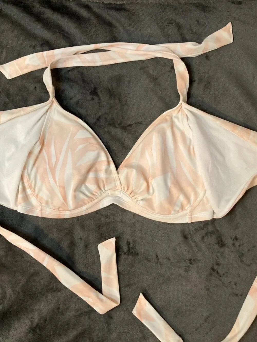 Athleta Women's White & Pink South Beach Wrap Halter Bikini Top - 36D